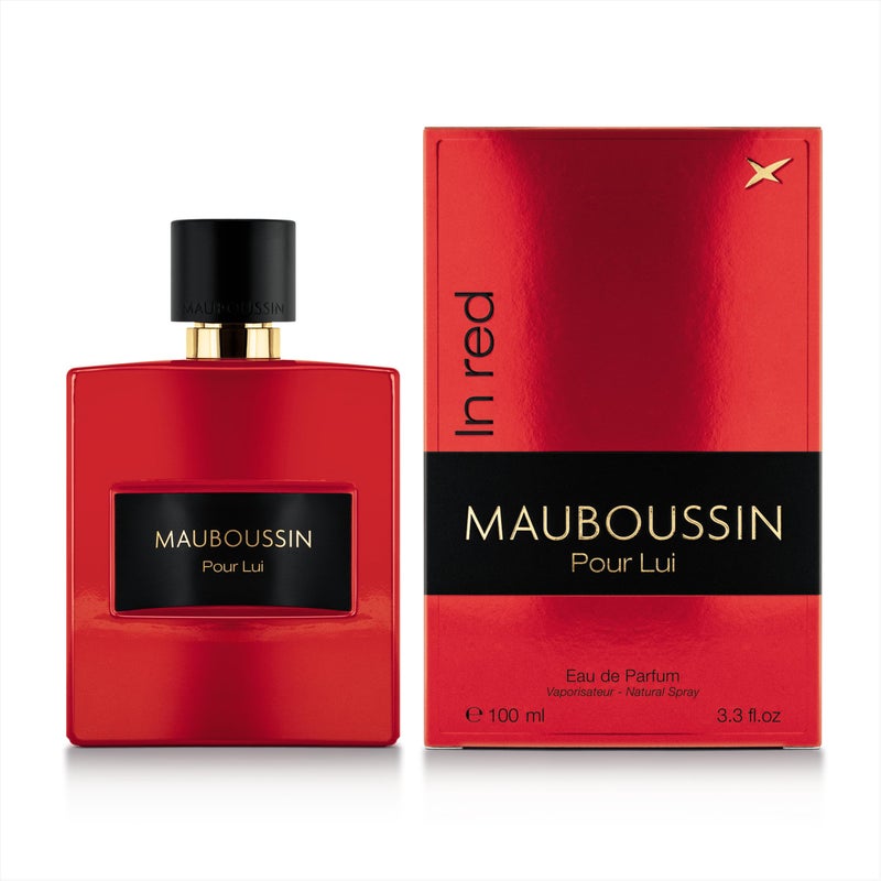 Mauboussin - Pour Lui In Red 100ml (3.3 Fl Oz) - Eau de Parfum for Men - Woody & Spicy Scents - Image 1