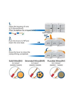 The Bros Electrical Connector Terminal, 34PCS Lever Wire Connectors, SPL-1 Electrical Connectors, Compact Wire Connector, Flame Retardant Terminals Blocks for Circuit Inline 28-12 AWG  - Image 5