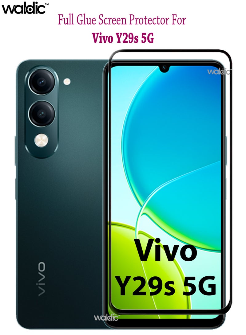 Waldic Vivo Y29s 5G Screen Protector | Tempered Glass Compatible with Vivo Y29s 5G | Screen Protector Full HD Quality Tempered Glass Anti-Scratch Edge to Edge Coverage with Easy Installation Kit - Black  - Image 1