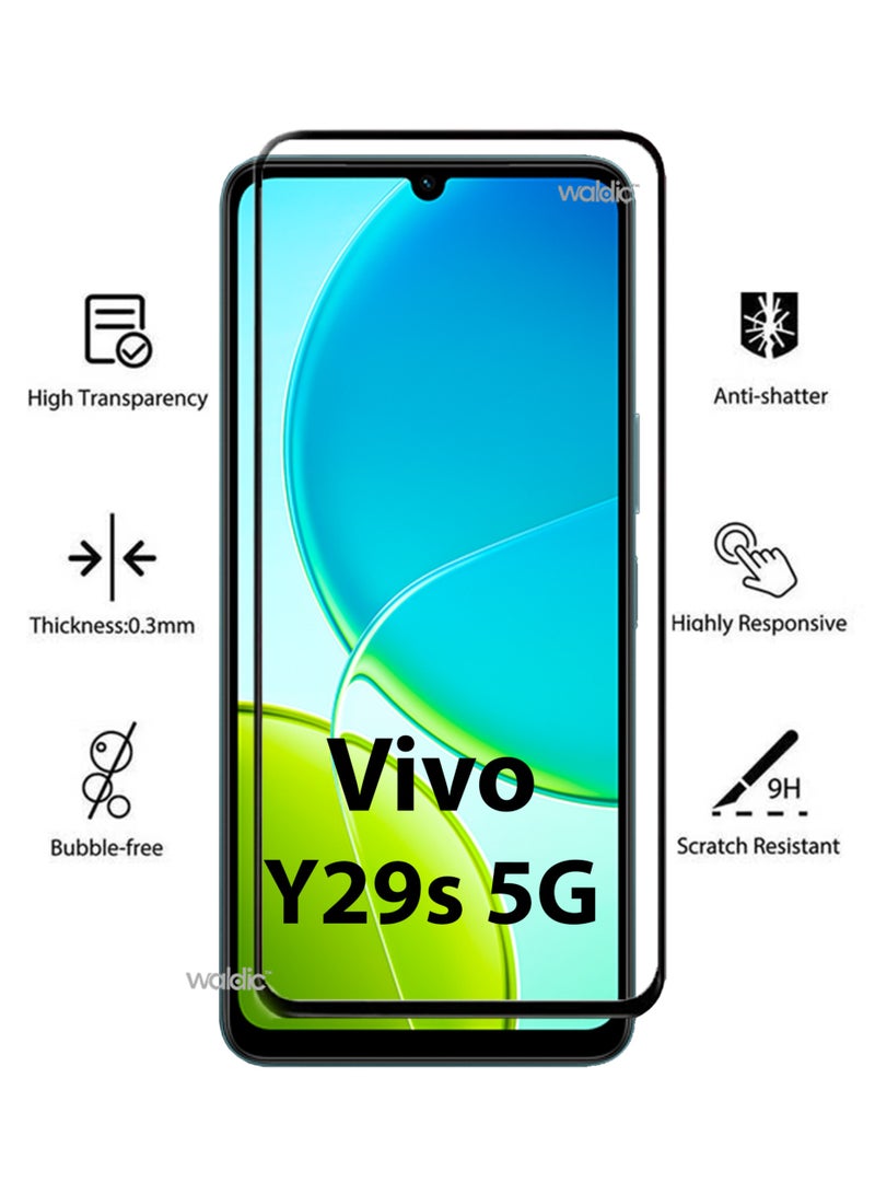 Waldic Vivo Y29s 5G Screen Protector | Tempered Glass Compatible with Vivo Y29s 5G | Screen Protector Full HD Quality Tempered Glass Anti-Scratch Edge to Edge Coverage with Easy Installation Kit - Black  - Image 2