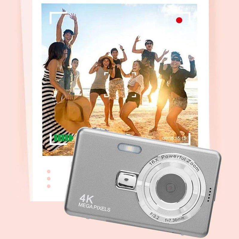 4K Digital Camera 50MP Anti Shake 32GB Compact Selfie Camera with 16X Zoom 2.4 Inch Screen - Image 5