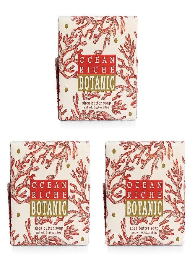 Greenwich Bay Cleansing Spa Soap, Shea Butter, and Cocoa Butter. Blended with Loofah and Apricot Seed, No Parabens, No Sulfates 6.35 Ounce (3 Pack) (Ocean Riche) - Image 1