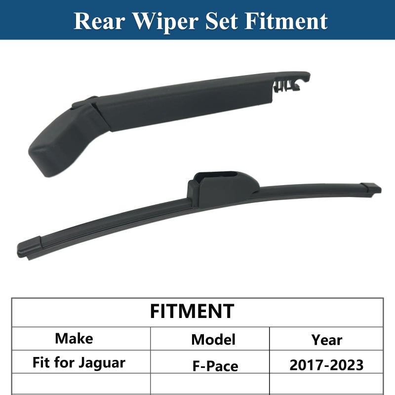 Generic DUILEO Rear Windshield Wipers Blade Arm Set for Jaguar F-PACE 2017-2023 Back Glass Wiper Arm Blade Replacements All Seasons Fit, Replacement OE: T4A6078, T4A6077  - Image 2