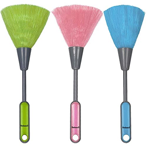 Nimbose® Mini Electrostatic Soft Whisk Mini Screen Cleaning Brush Duster, Manual Anti-Static Sweeper Broom (Multicolor, Pack of 3) - Image 1