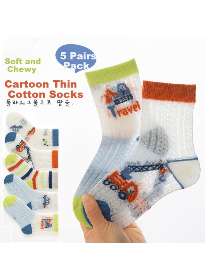 Yalu Boys' Ultra-thin Mesh Mid-calf Socks Summer Breathable Versatile Children's Cotton Socks Baby Elementary And Middle School Students Socks - Image 2