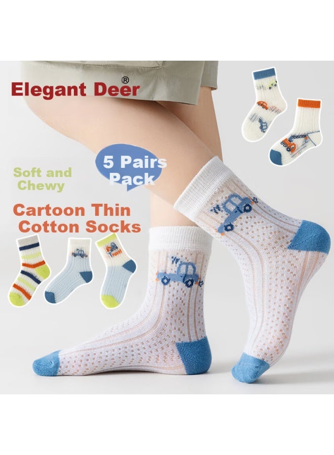 Yalu Boys' Ultra-thin Mesh Mid-calf Socks Summer Breathable Versatile Children's Cotton Socks Baby Elementary And Middle School Students Socks - Image 1
