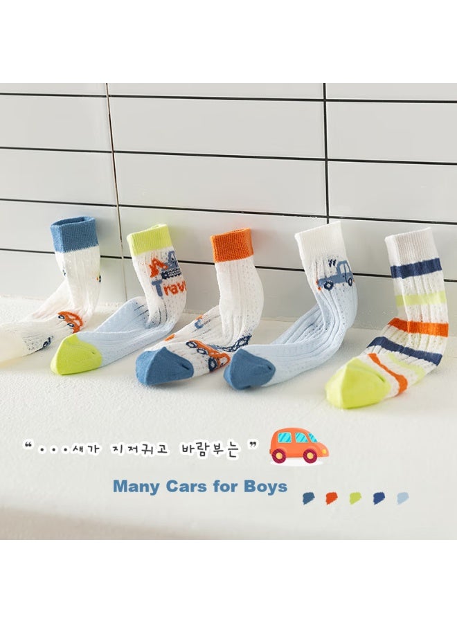 Yalu Boys' Ultra-thin Mesh Mid-calf Socks Summer Breathable Versatile Children's Cotton Socks Baby Elementary And Middle School Students Socks - Image 4