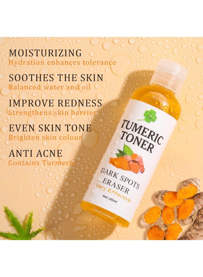 Turmeric Dark Spot Correcting Toner 100ml for Face Brightening Treatment Reduces Hyperpigmentation and Acne Blemishes Hydrates and Improves Skin Tone for All Skin Types