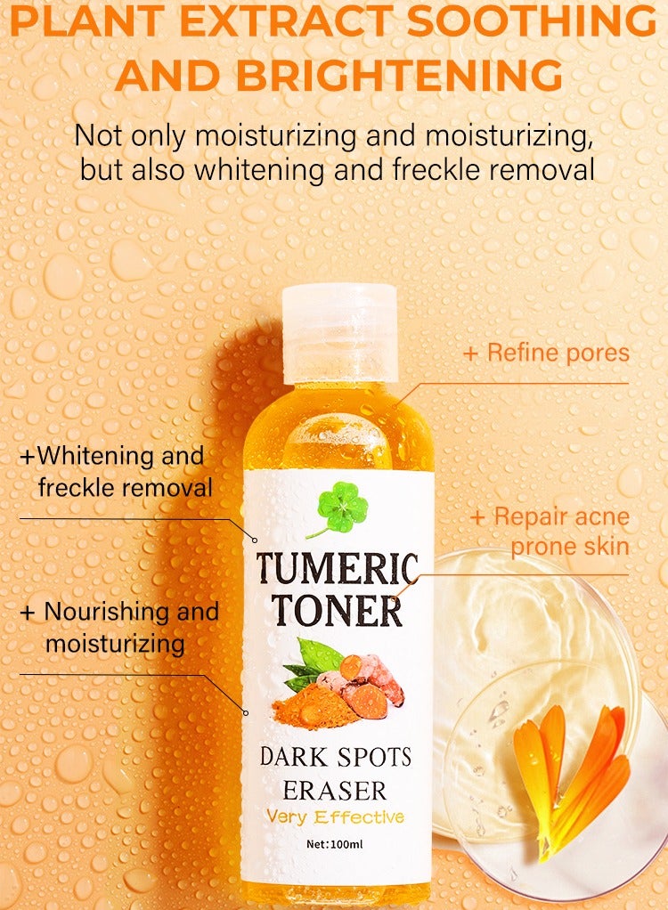 MOOYAM Turmeric Dark Spot Correcting Toner 100ml for Face Brightening Treatment Reduces Hyperpigmentation and Acne Blemishes Hydrates and Improves Skin Tone for All Skin Types - Image 4