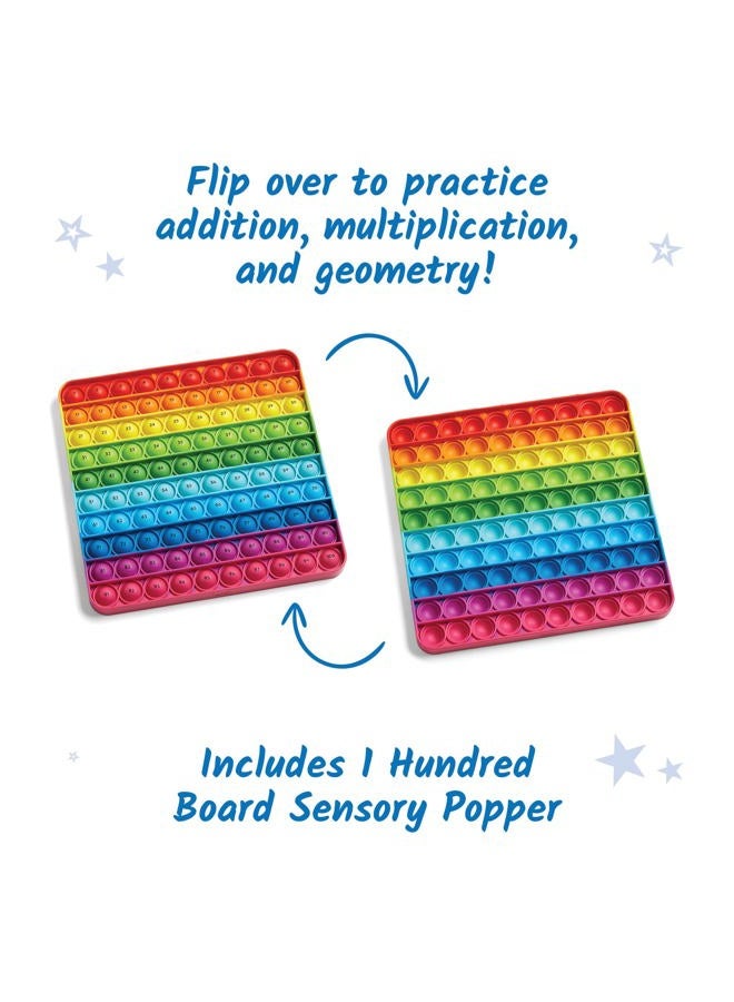 hand2mind Learning Resources Hundred Board Sensory Bubble Popper, Pop for Counting, Push Pop Fidget Toys, Multiplication Practise, Fine Motor Skills Toys, Focus Tools for Kids, Quiet Fidgets for Classroom - Image 3