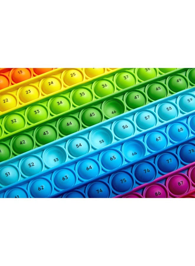 hand2mind Learning Resources Hundred Board Sensory Bubble Popper, Pop for Counting, Push Pop Fidget Toys, Multiplication Practise, Fine Motor Skills Toys, Focus Tools for Kids, Quiet Fidgets for Classroom - Image 4