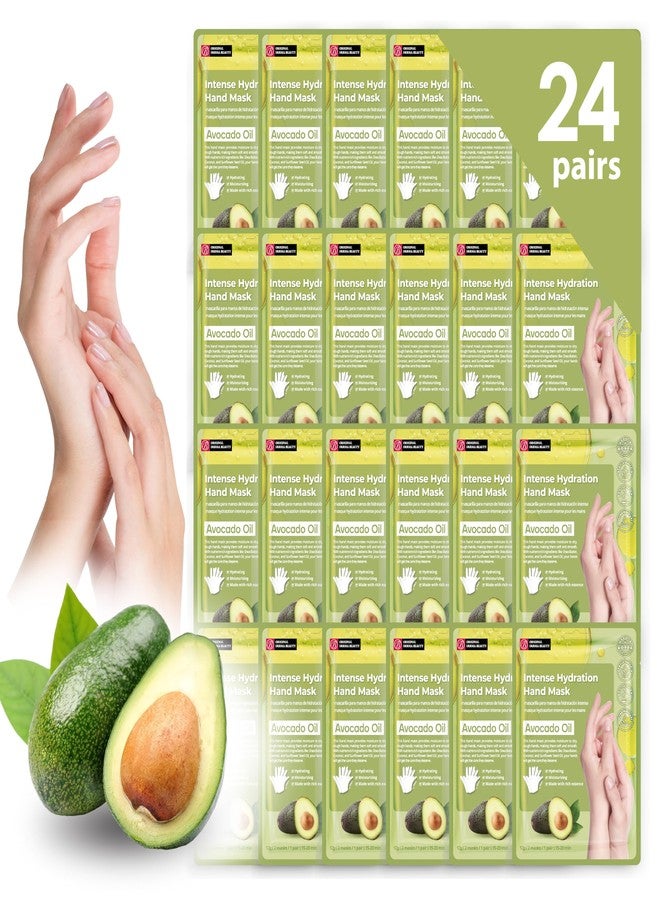 Innerest 24 Pairs Original Derma Beauty Hand Mask Bulk, Moisturizing Hand Gloves for Dry Hands, Nail Care Essential (Avocado) - Image 1
