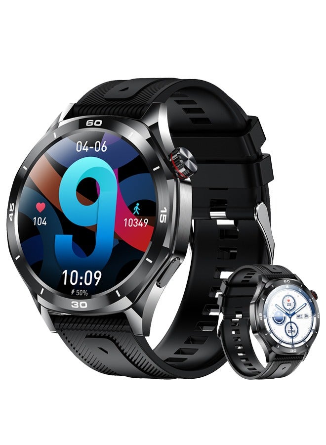 RollsTimi Smart Watch 1.52 inch Smartwatch Fitness Running Watch Bluetooth Pedometer Call Reminder Activity Tracker Compatible with Android iOS Women Men Hands-Free Calls Waterproof Media Control