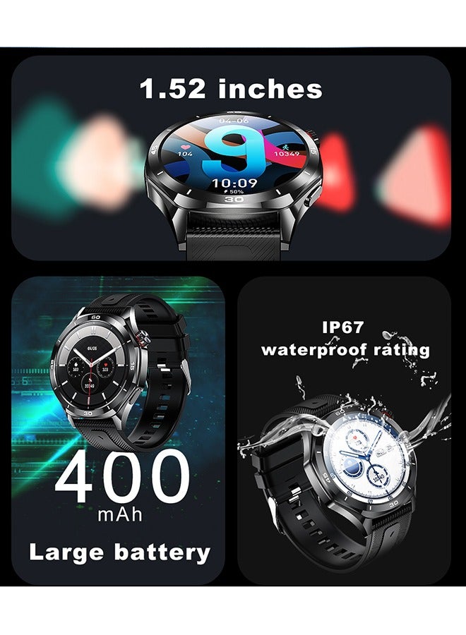 RollsTimi  Smart Watch 1.52 inch Smartwatch Fitness Running Watch Bluetooth Pedometer Call Reminder Activity Tracker Compatible with Android iOS Women Men Hands-Free Calls Waterproof Media Control - Image 2