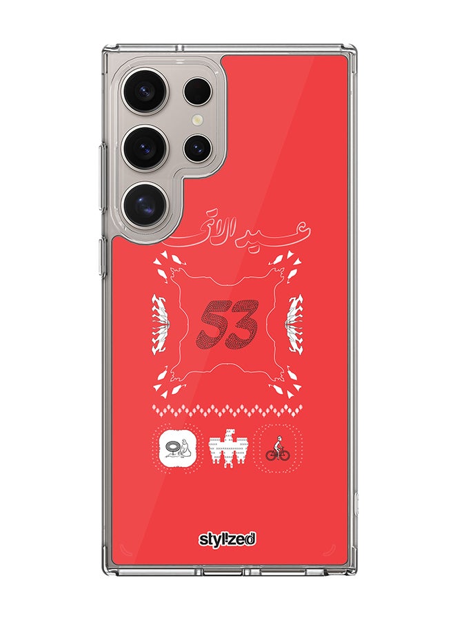 Stylizedd Classic Clear Case for Samsung Galaxy S23 Ultra , Hybrid Soft Case Flexible Edges Thin Transparent Cover - Red - Image 1