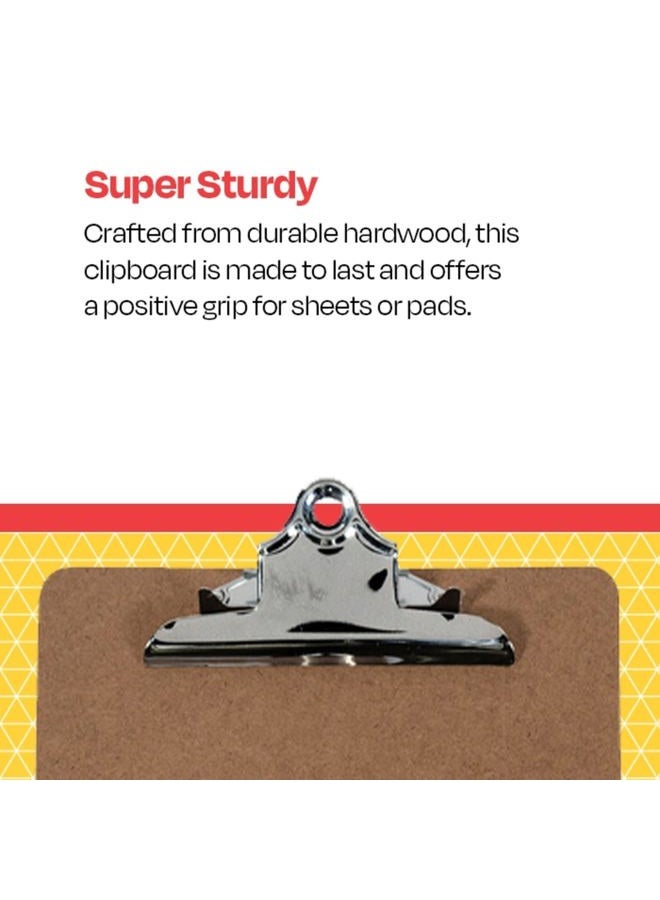 School Smart Hardwood Clipboard - Letter Size Bright Nickel 9 X 12-1/2 in - Image 3
