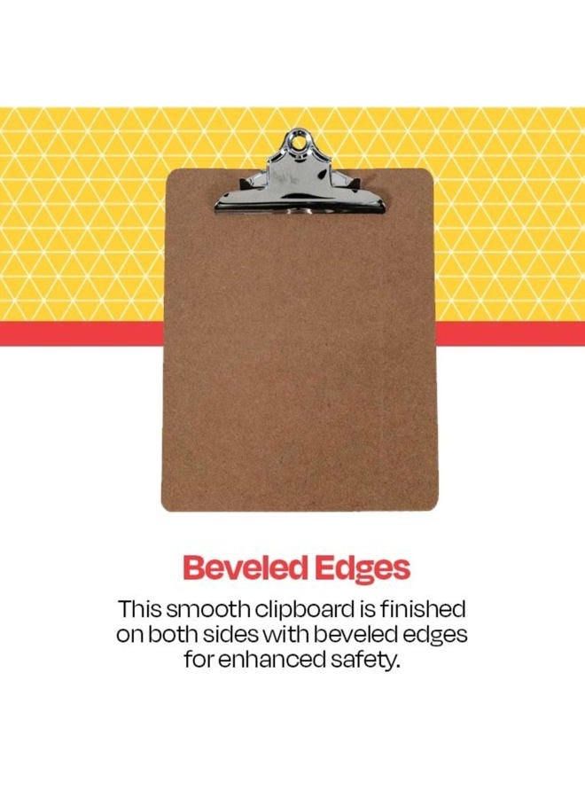 School Smart Hardwood Clipboard - Letter Size Bright Nickel 9 X 12-1/2 in - Image 2