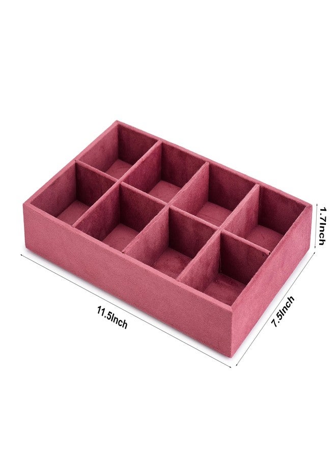 Azyeea - Bangle Storage Box in 8 slots Chudi kada & Bracelets holder Box for Bridal,–Durable & Elegant Bangle Holder for women/removal & adjustable slots in this box (11.5X7.5X1.8 Inch) /Dark Pink/ - Image 2