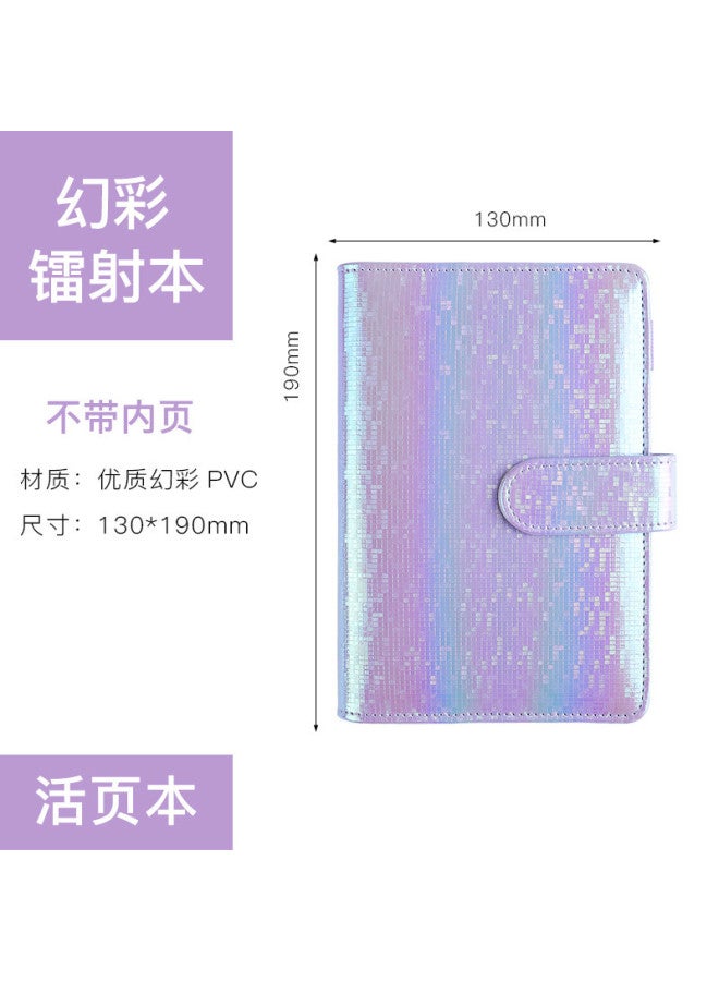 Dimension Stationery Korea Girl's Heart Macaron Loose-leaf Notebook Pu Hand Account Book Notebook Hand Account Book Travel Book - Image 1