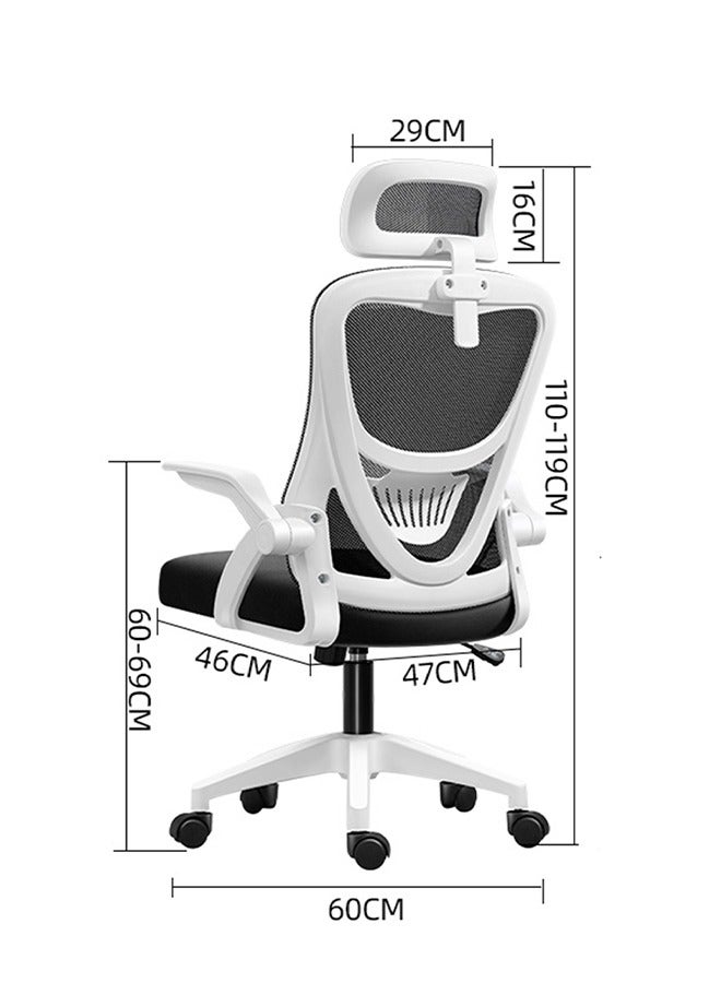 OHAHO Ergonomic Mesh Office Chair, High Back Desk Chair with Adjustable Headrest, Lumbar Support, Flip-Up Armrests, 360° Swivel Rolling Base & Height Adjustment for Home Office, Study and Gaming - Image 2