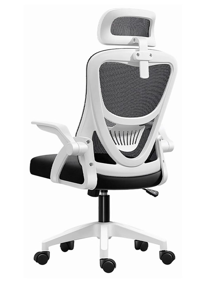 OHAHO Ergonomic Mesh Office Chair, High Back Desk Chair with Adjustable Headrest, Lumbar Support, Flip-Up Armrests, 360° Swivel Rolling Base & Height Adjustment for Home Office, Study and Gaming - Image 1