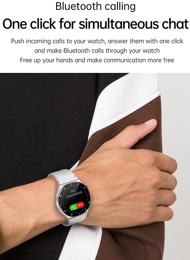 RollsTimi  Smart Watch for Men, 1.28" HD Touch Screen Fitness Tracker, Make/Answer Calls, Heart Rate Monitor, IP67 Waterproof, Sleep & Activity Tracking Smartwatch for Android IOS,Silver - Image 3