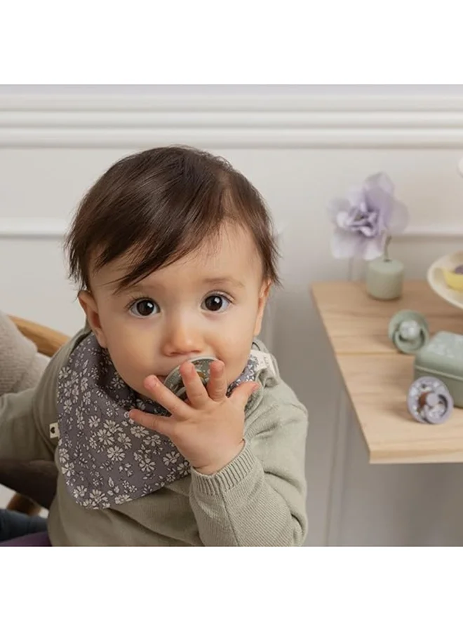 BIBS Pacifier Colour 2 Pack Latex Size 2, Taupe Scuba, Round Nipple