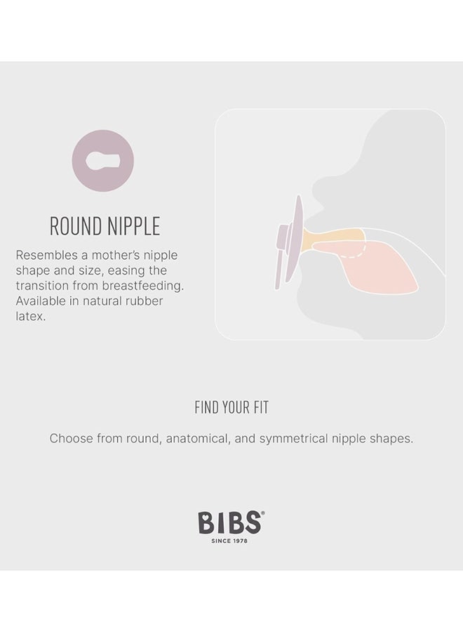 BIBS Pacifier Colour 2 Pack Latex Size 2, Taupe Scuba, Round Nipple - Image 3