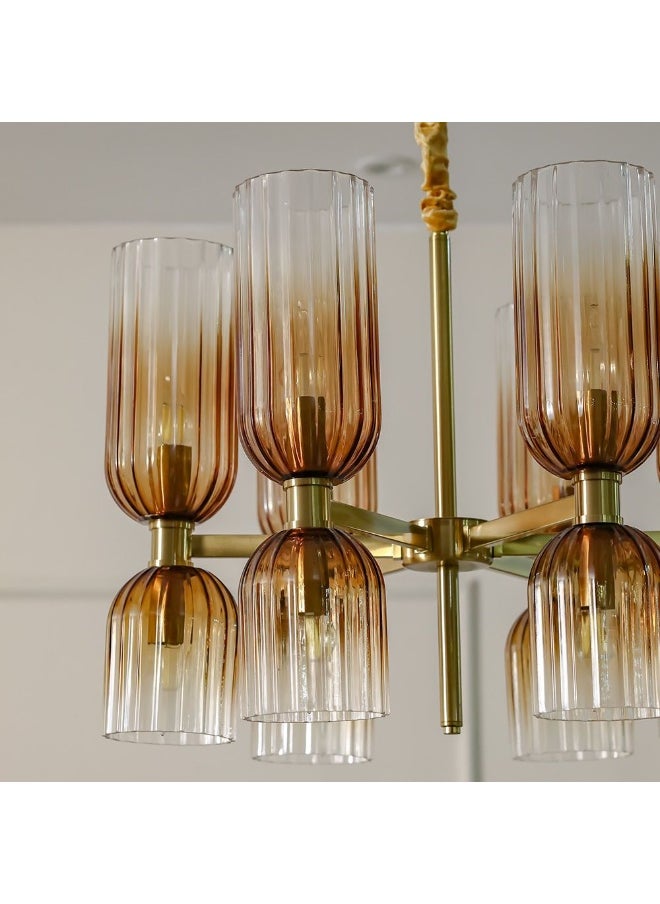 DANUBE HOME Danube Home Turin Modern Chandelier For Bedroom| 12-Lights Indoor Lighting Fixture With E14 Socket| Metallic Frame| Hanging Lights|Ceiling Lights| Pandent Lights| L60xW60xH42cm (1 Year Warranty)  - Image 2