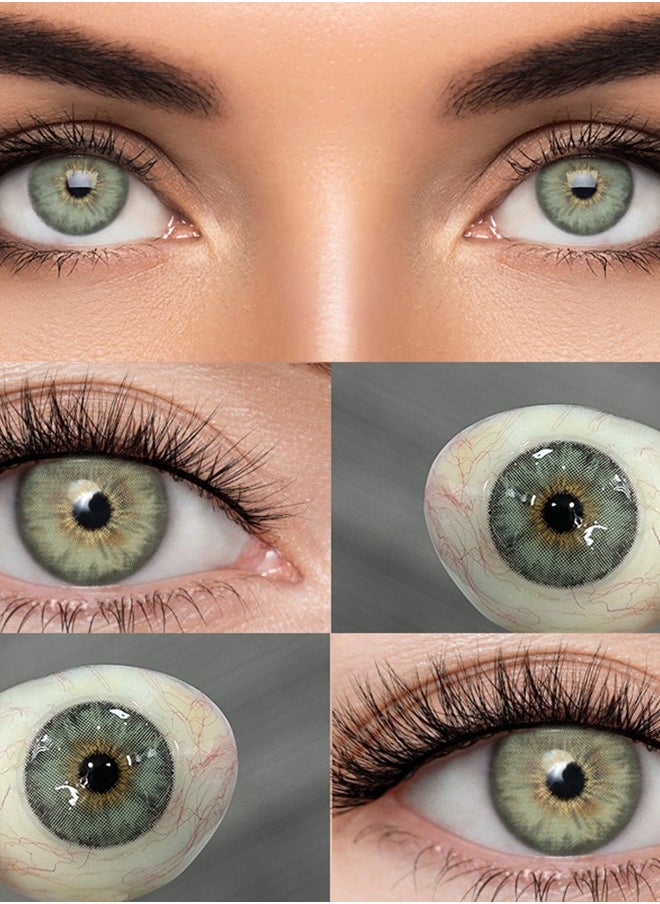 Mill Creek Mill creek color contact lenses 14.5MM hydrogel lenses can be used for 6 months 1 pair of 2 green glasses  - Image 2