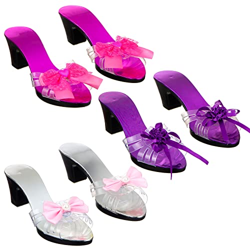 PRINCESS EXPRESSIONS Expressions 3-Pack Set of Kids Heels - Bright Colored Princess Dress Up Shoes, Pretend Play High Heels for Kids, Princess Play Dress Shoes for Girls -Toddler Size 7-10 - Image 2