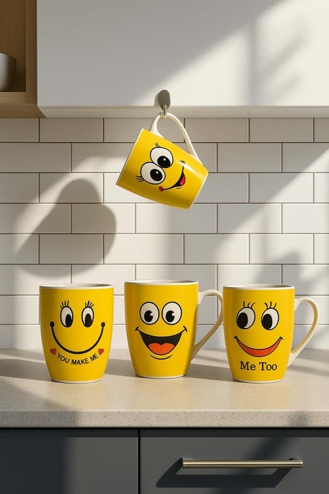 مجموعة من 4 أكواب قهوة سيراميك، سعة 16 أونصة