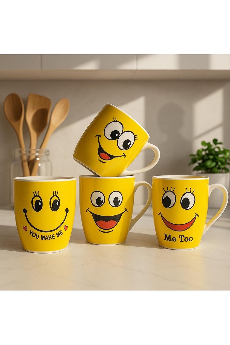 دا ارتفول بليند مجموعة من 4 أكواب قهوة سيراميك، سعة 16 أونصة - Image 2