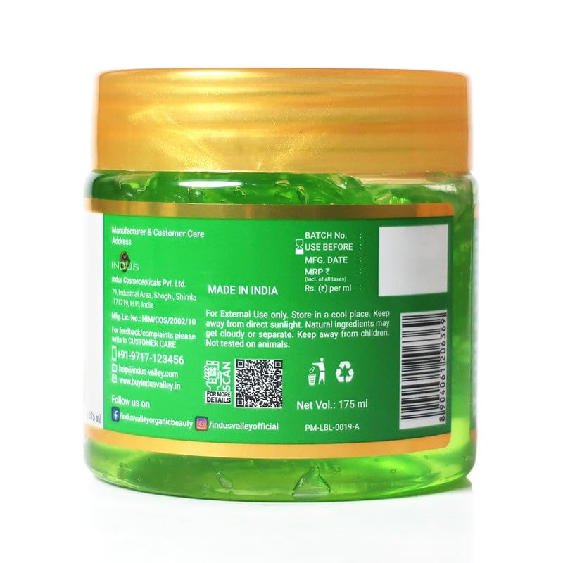 Indus Valley INDUS VALLEY Bio Organic NonToxic Aloe Vera Gel Sandalwood for Acne Scars Glowing Radiant Skin Treatment 175ml 200g - Image 2