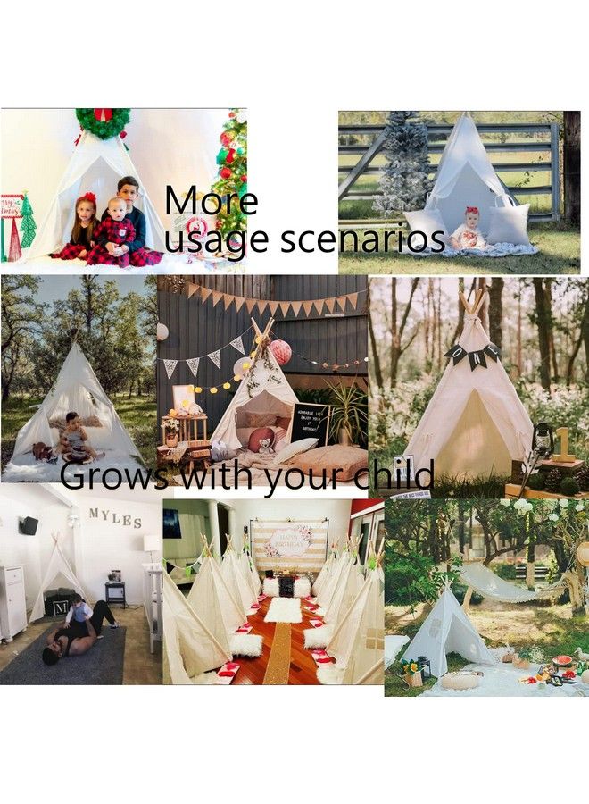 RONG FA Rongfa Teepee Tent For Kidsportable Children Play Tent Indoor Outdoor (White) - Image 4
