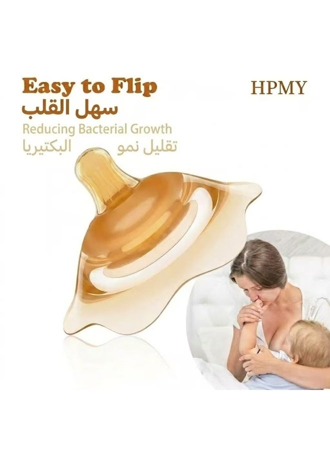 Murcia Nipple Shields for Nursing Newborn,Double Layer Breast Shield,for Latch Difficulties or Flat or Inverted Nipples，2 Pack，Upgraded Version (brown) - Image 2