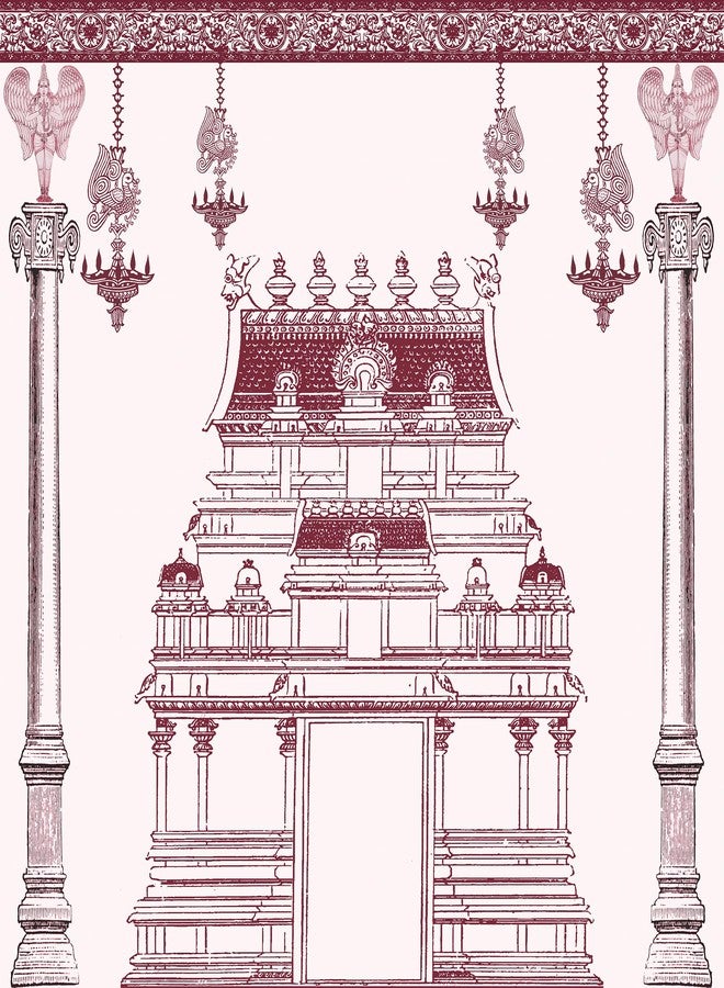ULÉ UL Retro Temple Backdrop (4Ft-4Ft) Traditional Cloth for Pooja, Mandap, Satyanarayan Vratam & Home Temple Decoration Talambralu - Image 4