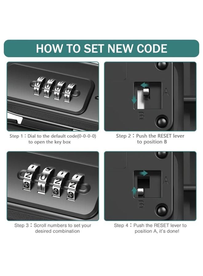 TravelMate Portable Lock Box Waterproof Shockproof Mini Safe With 4 Digit Combination Lock Detachable Chain Basket Color - Image 5