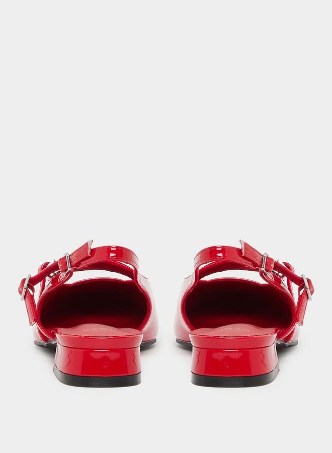 Styli Plain Buckle Strap Singback Flat Shoes - Image 4