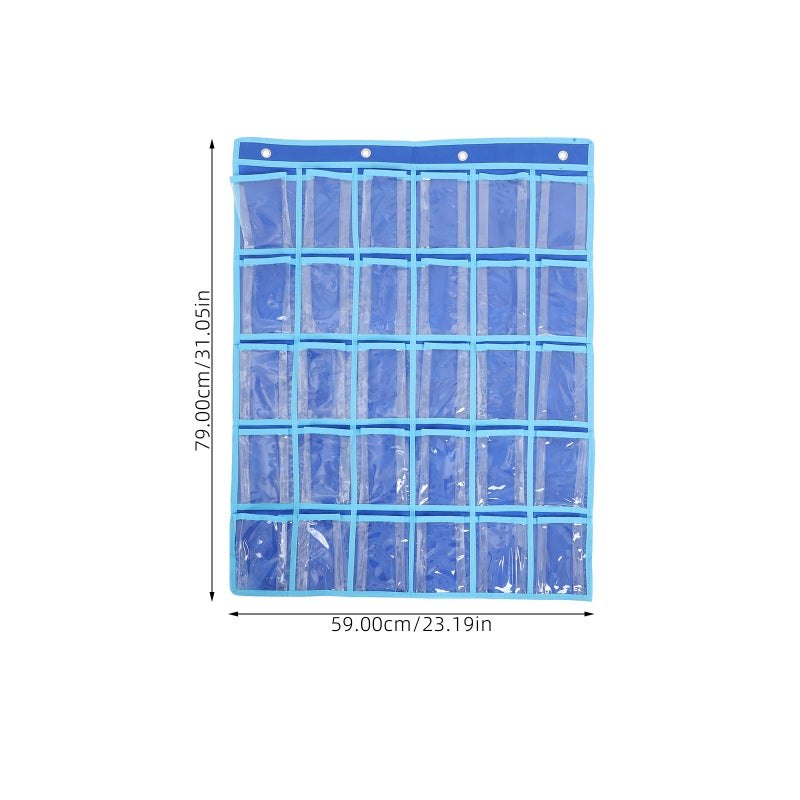 Clear Pockets Classroom Pocket Chart For Cell Phones Pocket Chart Organizer For Calculator Holder With Hooks And 30 Number Stickers Classroom Hanging Cell Phones Organizer - Image 5
