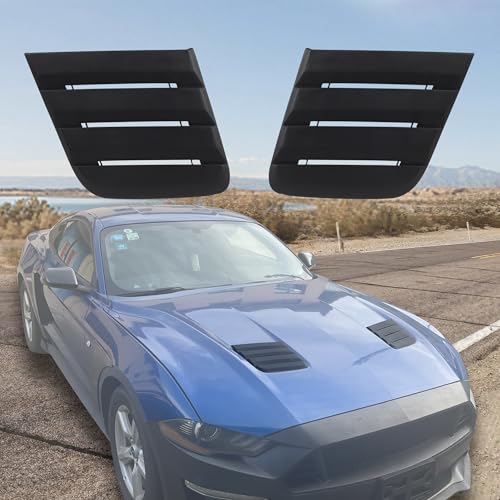 KAKABAS Hood Vent Cover Compatible with Ford Mustang ROUSH Model 2018 Accessories Machine Cover, 3D Decorative Panel, 2 Pcs Black - Image 1