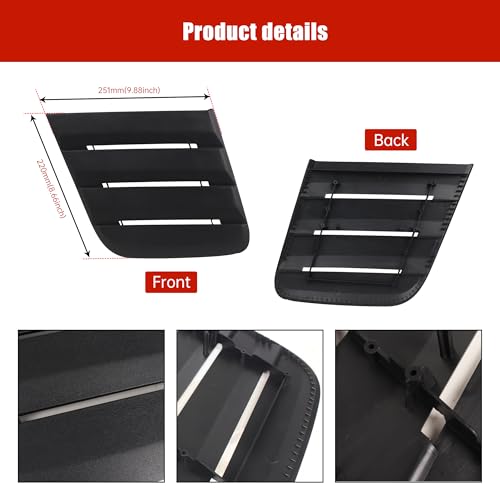 KAKABAS Hood Vent Cover Compatible with Ford Mustang ROUSH Model 2018 Accessories Machine Cover, 3D Decorative Panel, 2 Pcs Black - Image 5
