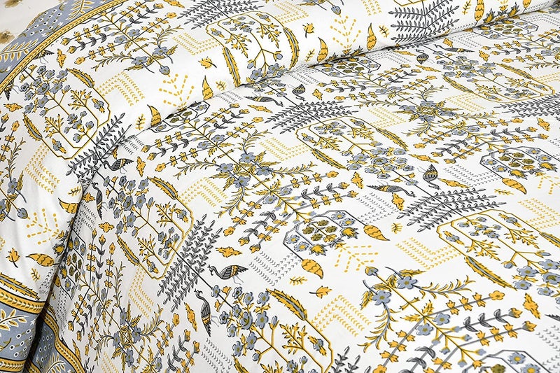 EasyGoods® Cotton Bedsheet for Single Bedsheet with 1 Pillow Cover 60x90 Inch, Handcrafted Bed Sheets (Beige) - Image 2