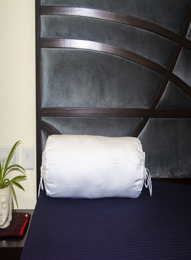 Saffron HANDICRAFTS Cotton 240TC - Bolster Cover Full Round Removable Cover for Neck Roll, Leg Rest,Yoga Practice, Meditation, Bed Sofa Couch (White, 6"x16" (15 cm x 40 cm)) - Image 3