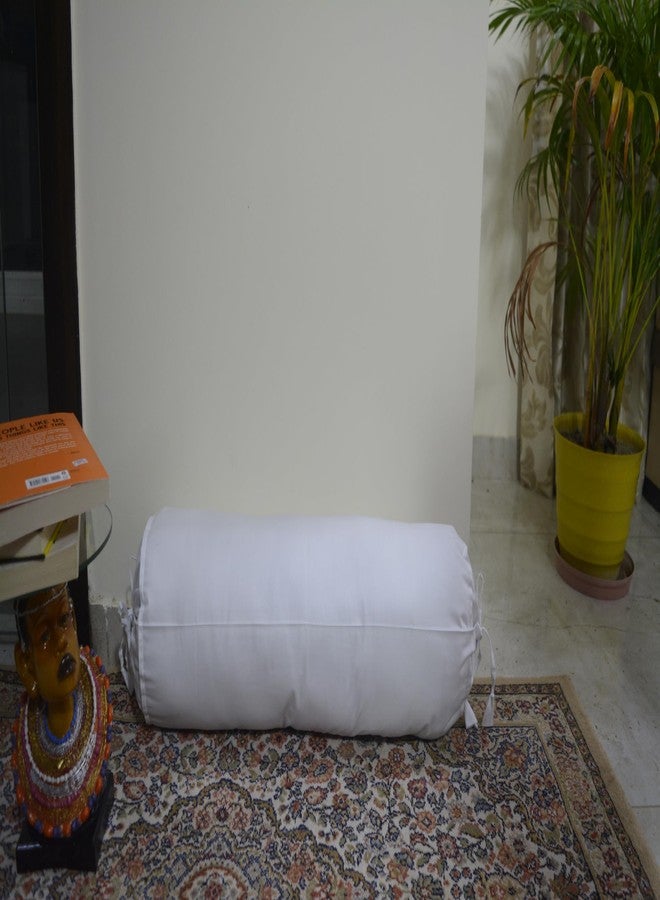 Saffron HANDICRAFTS Cotton 240TC - Bolster Cover Full Round Removable Cover for Neck Roll, Leg Rest,Yoga Practice, Meditation, Bed Sofa Couch (White, 6"x16" (15 cm x 40 cm)) - Image 5