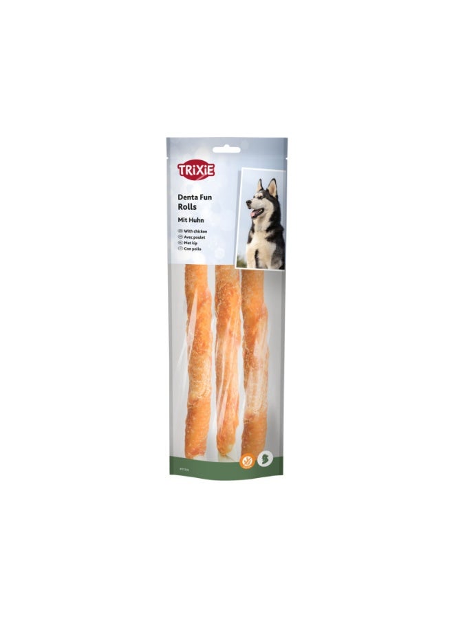 Trixie Denta Fun Chicken Chewing Rolls for Dogs - 140G