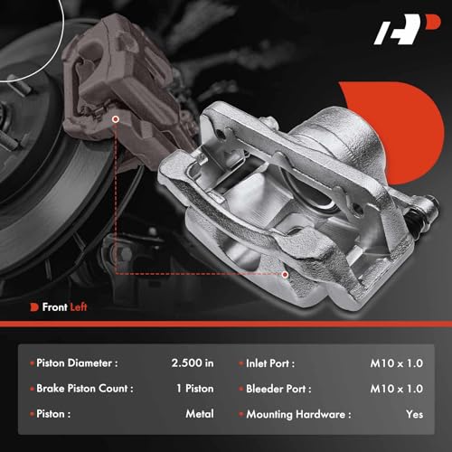 A-Premium Disc Brake Caliper Assembly with Bracket Compatible with Select Honda Models - Pilot 2003 2004 2005 2006 2007 2008, V6 3.5L - Front Left Driver Side - Image 2