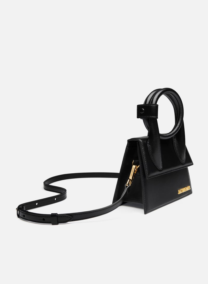JACQUEMUS The knot Chiquito Coiled Leather Handbag With Detachable Shoulder Strap, Women's Cross-Body Bag, Women's Hand Bag, Women's Shoulder Bag, Women's Tote Bag, Women's Travel Bag, Black-18cm - Image 3