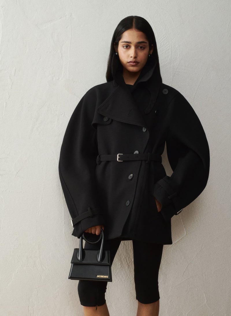 JACQUEMUS The knot Chiquito Coiled Leather Handbag With Detachable Shoulder Strap, Women's Cross-Body Bag, Women's Hand Bag, Women's Shoulder Bag, Women's Tote Bag, Women's Travel Bag, Black-18cm - Image 2