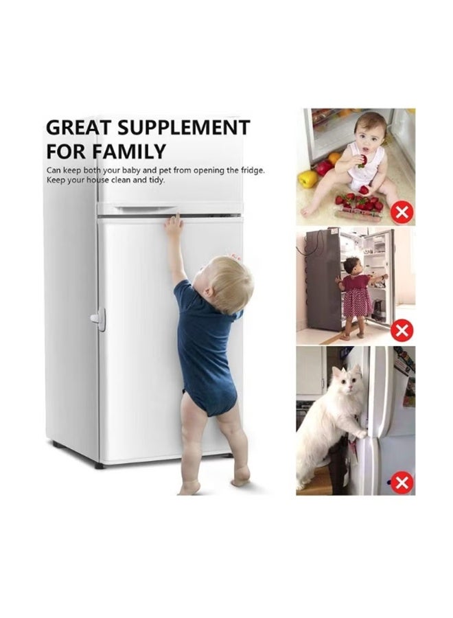 YJ The door lock of the household refrigerator freezer is white to prevent the baby from pinching his hands - Image 4
